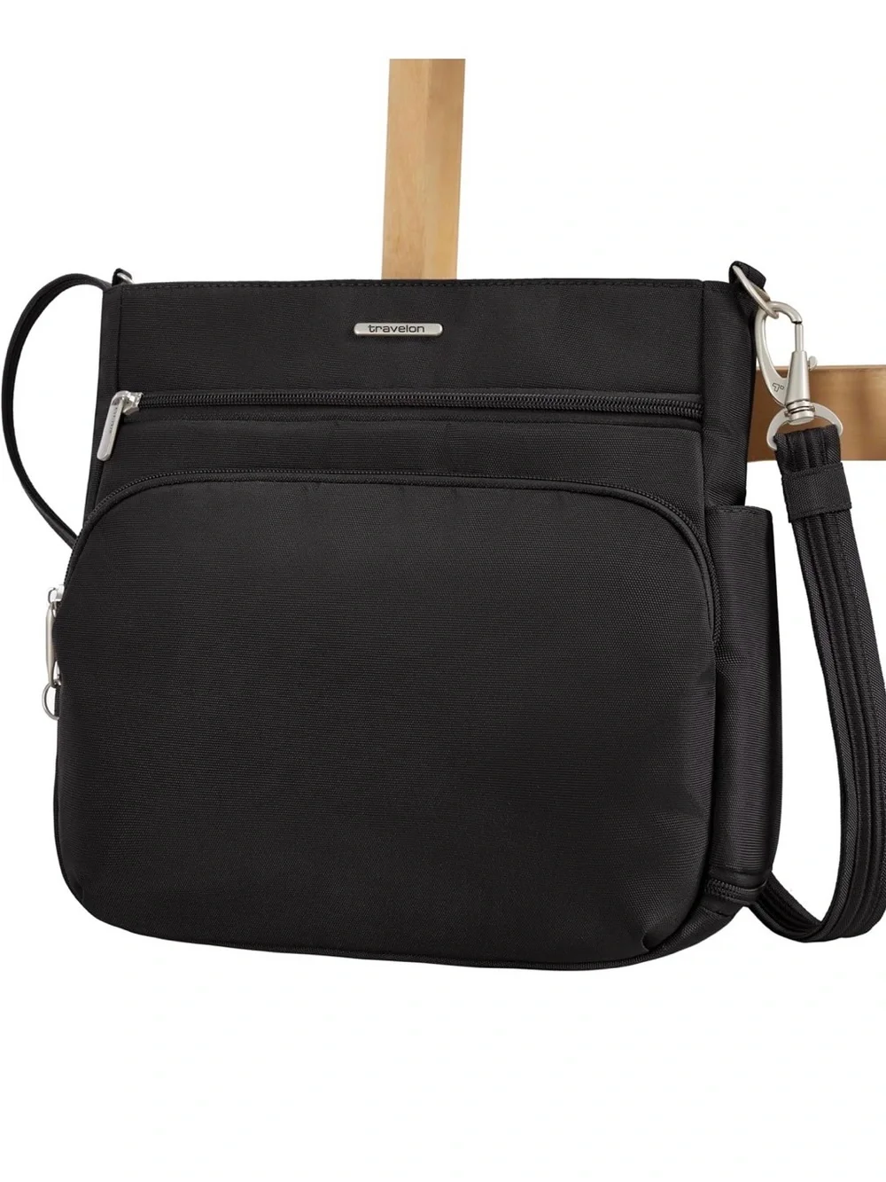 Travelon classic north south crossbody purse anti theft black new